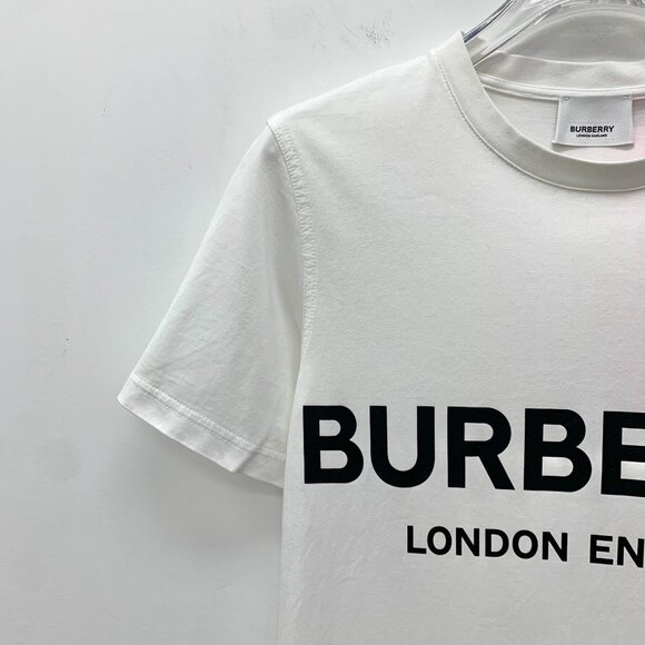 BURBERRY LONDON ENGLAND White Cotton Logo T-Shirt XS Size Round Neck Short Sleev - Picture 6 of 7
